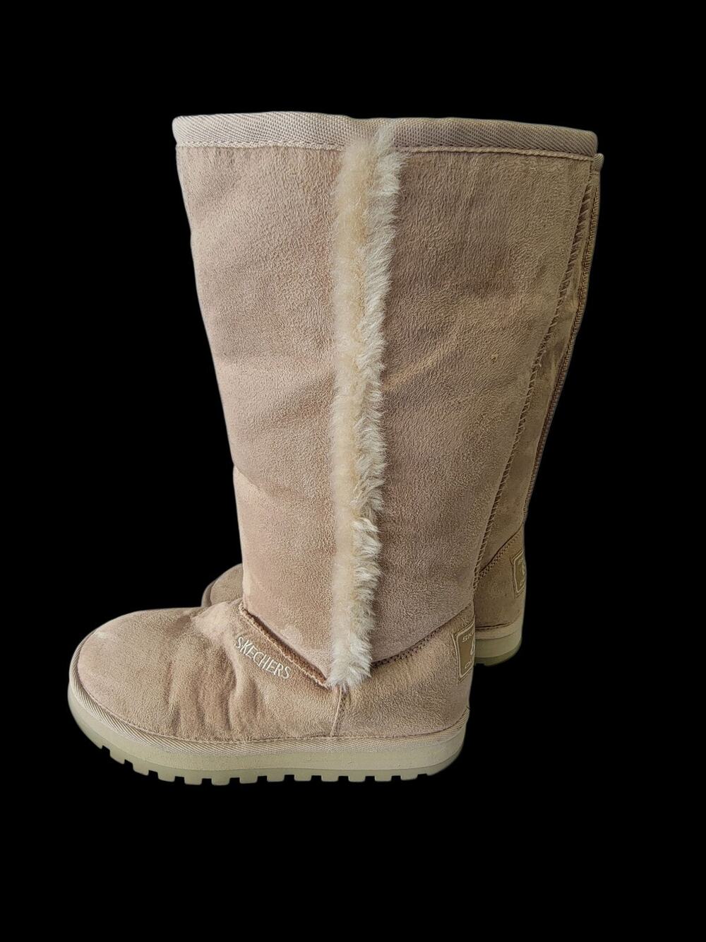 Skechers Australia Faux Fur Lining Suede Sand Tan Beige Brown Boots Size 6M 0077